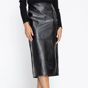 Like New - Brochu Walker Irene Vegan Leather Skirt in Black Onyx - Size Small